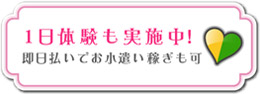 出勤1日体験も実施中